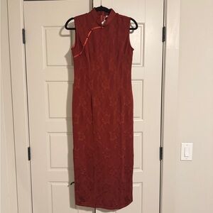 NWT Red Sleeveless Cheongsam Dress